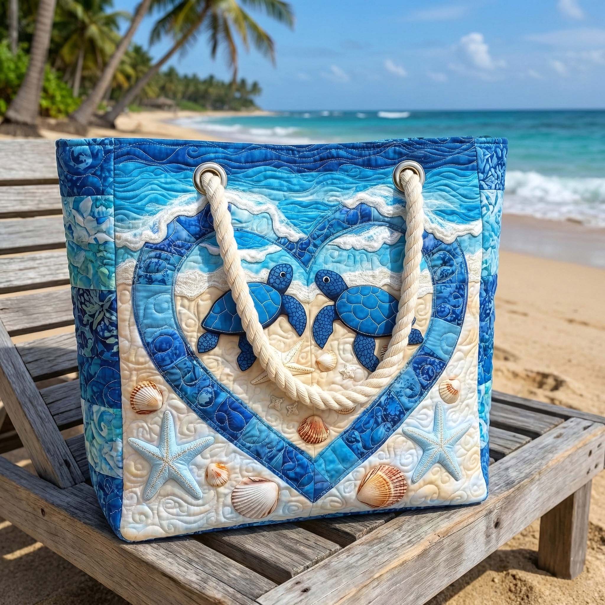 Quilted Beach and Travel Bag Serenity of the Turtle