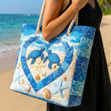 Quilted Beach and Travel Bag Serenity of the Turtle