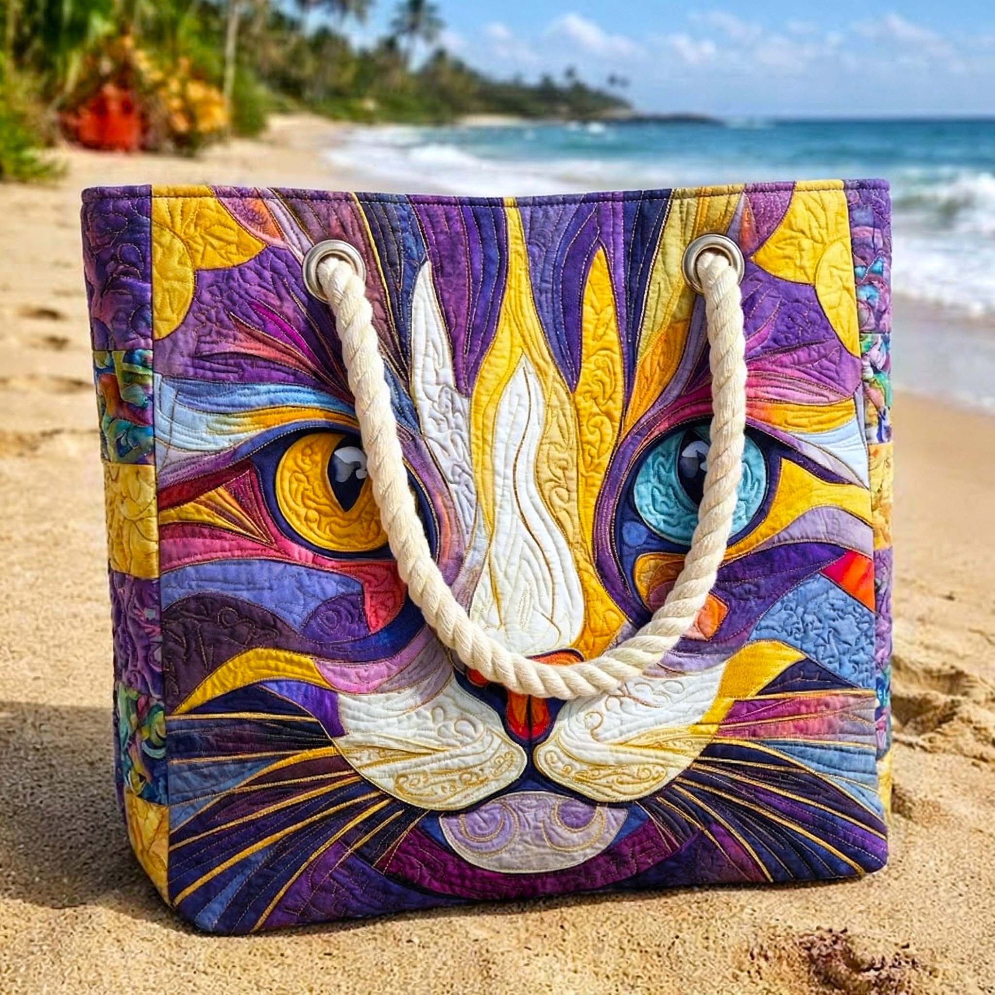 Quilted Beach and Pool Bag Free Spirit Cat