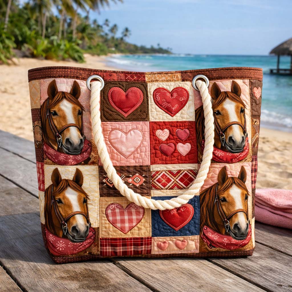Quilted Beach Bag Prairie Horse – Gift Idea