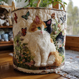 Quilted laundry basket with floral pattern NCU0PTT1939