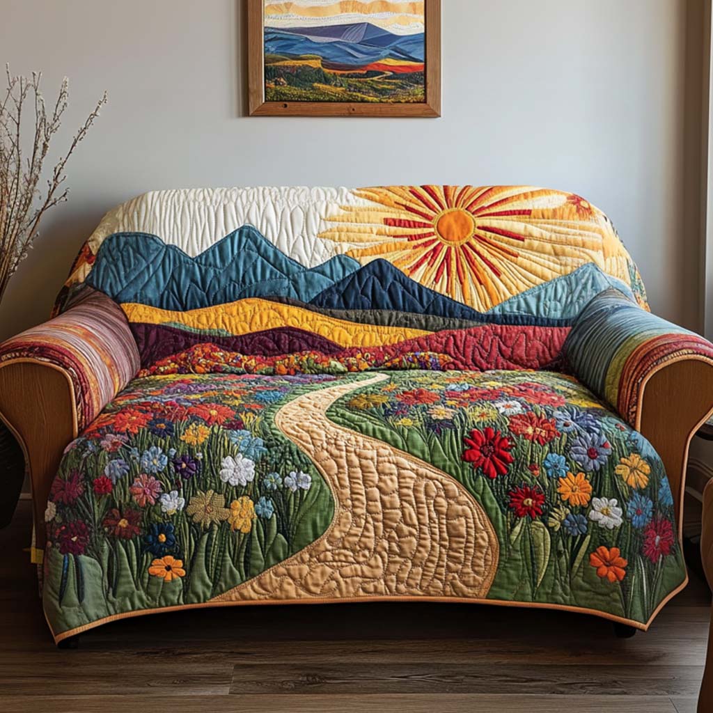 Quilted sofa cover with solar pattern NCU0VT337