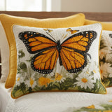 Quilted cushion cover with monarch butterfly on the meadow NCU0VL3101