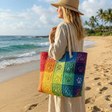 Quilted Beach and Travel Bag with Colourful Prints