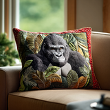 Quilted cushion cover with a soft gorilla NCU0DK4087