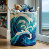 Quilted Laundry Basket — Ocean