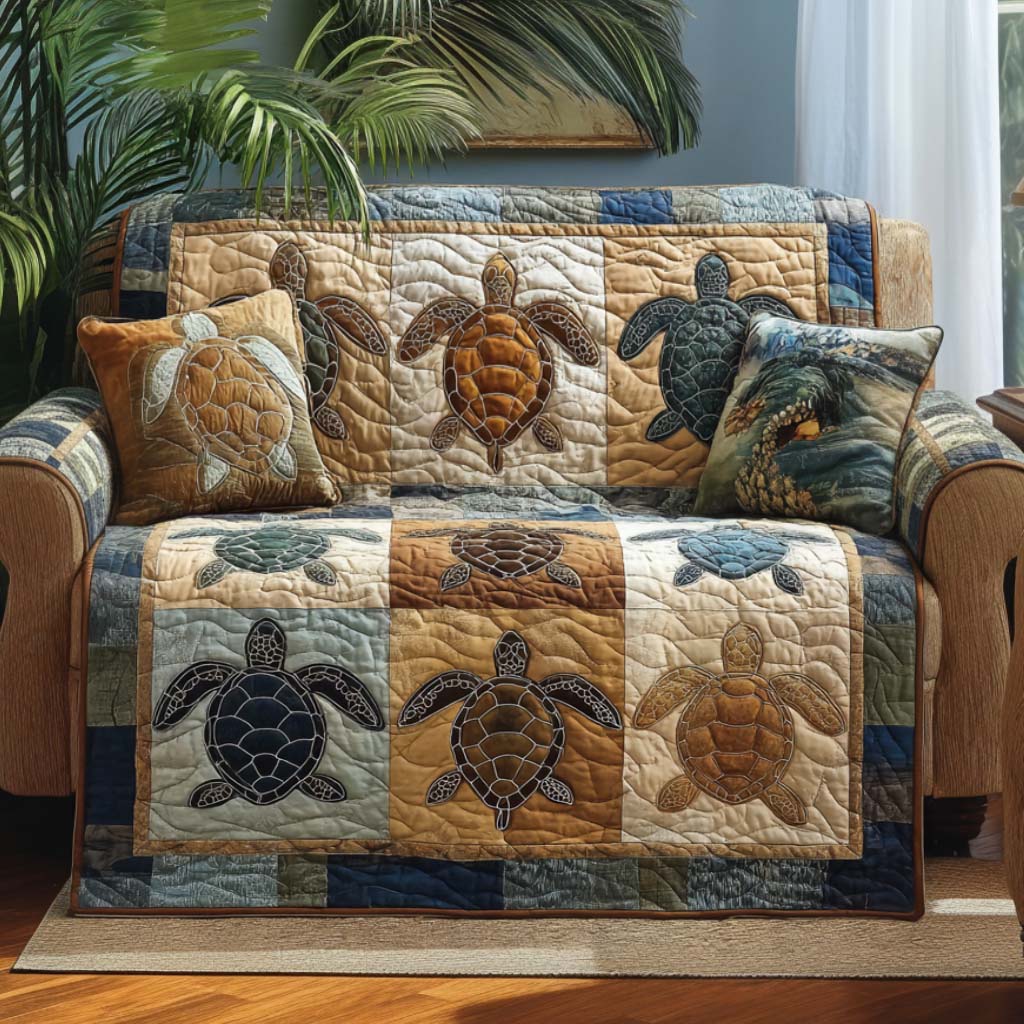 Quilted Sofa Cover with Turtle NCU0VT361