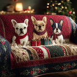 Quilted Sofa Cover with French Bulldogs NCU0TV859