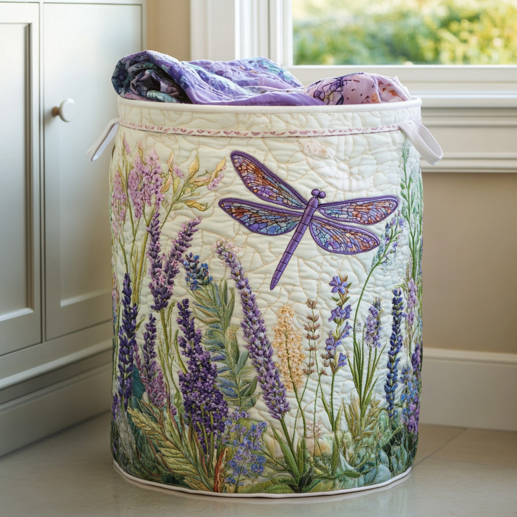 Quilted Laundry Basket with Dragonfly NCU0QN022