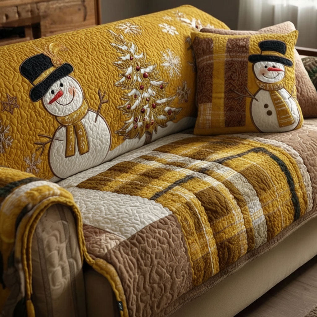 Quilted Sofa Cover Festive Nights with Stars