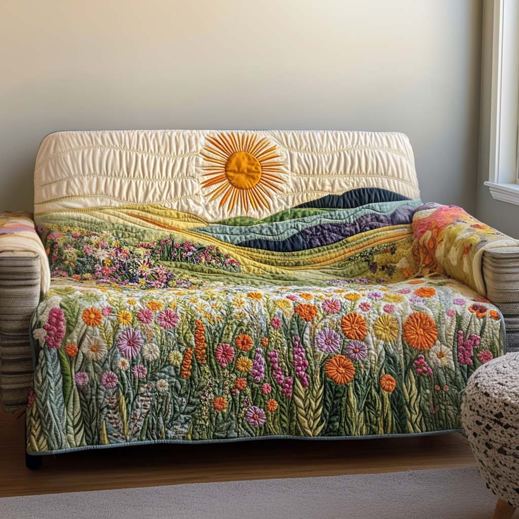 Quilted sofa cover with solar pattern NCU0VT337