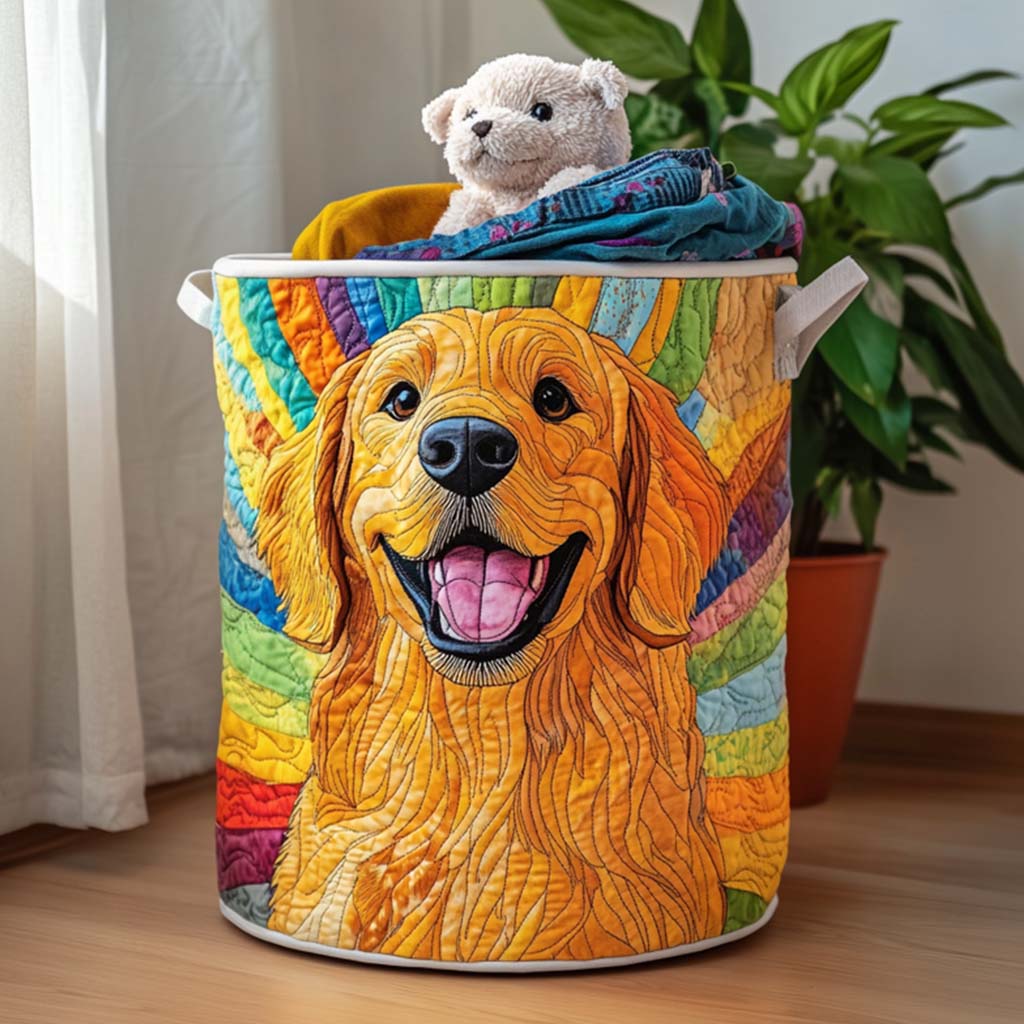 Quilted laundry basket with Golden Retriever NCU0QN013