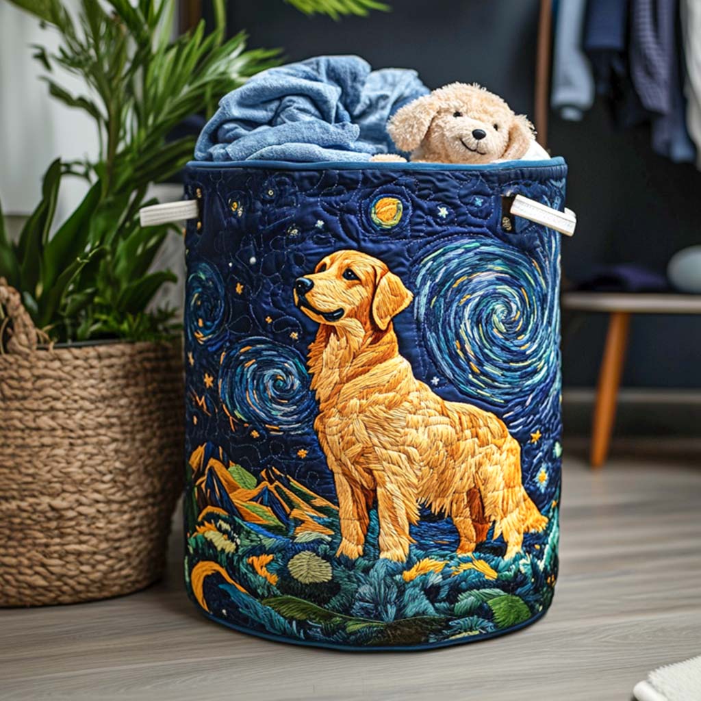 Quilted laundry basket with Golden Retriever NCU0QN013