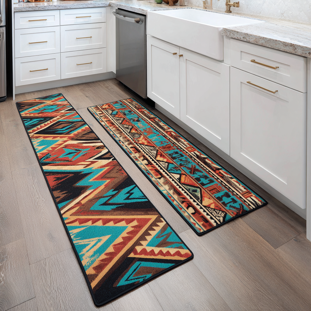 Non-slip kitchen rug with dreamcatcher pattern NCU0VT329