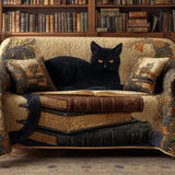 Quilted Sofa Cover with Golden Whiskers – for Living Room