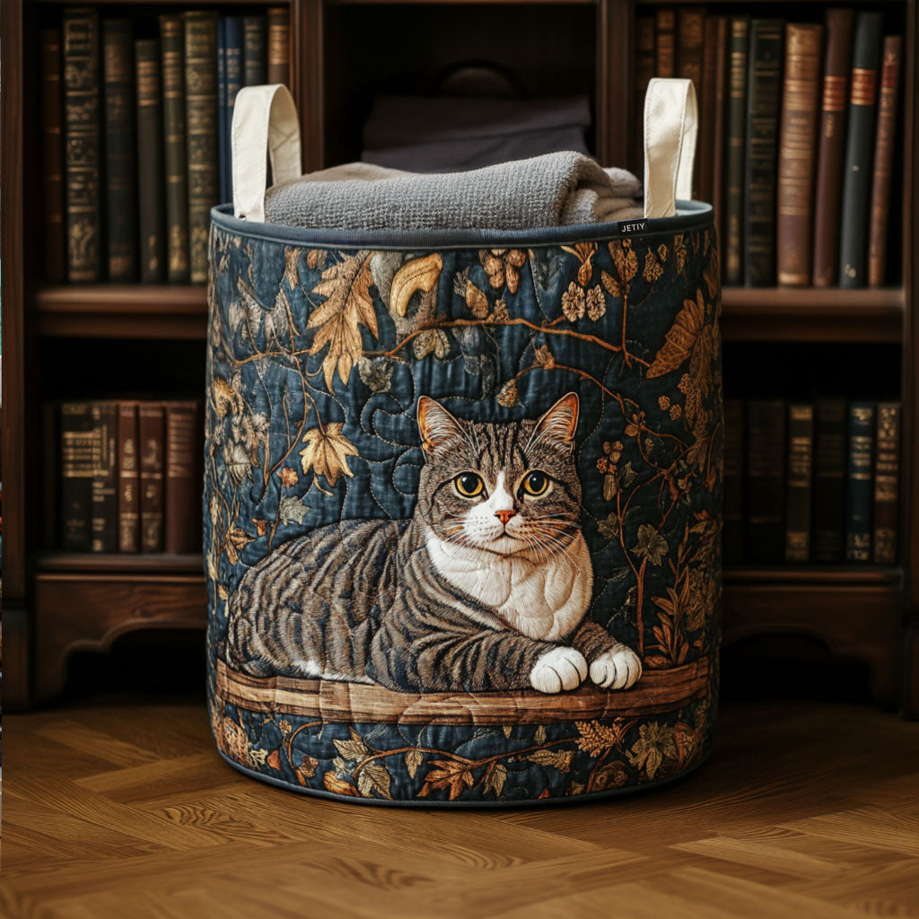Quilted Cat-Shaped Laundry Basket NCU0QN031