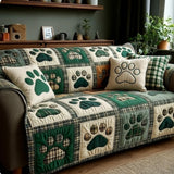 Quilted Sofa Cover with Paw Prints NCU0VT358