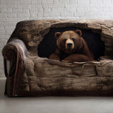 Quilted Sofa Cover Grizzly Bear