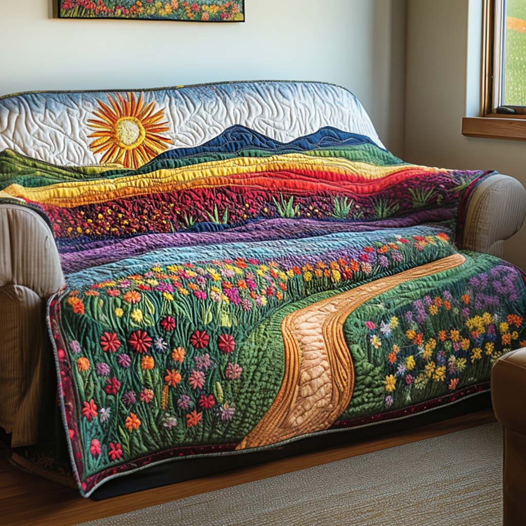 Quilted sofa cover with solar pattern NCU0VT337