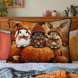 Quilted cushion cover with bunny and autumn harvest NCU0NT9340