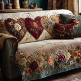 Quilted Sofa Cover Garden of Hearts – Soft to the Touch