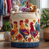 Quilted laundry basket with country chickens NCU0NNT1184