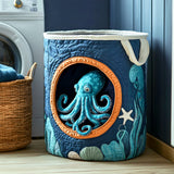Quilted laundry basket with octopus NCU0NTD374