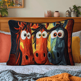Quilted cushion cover with a cute horse NCU0DV5473
