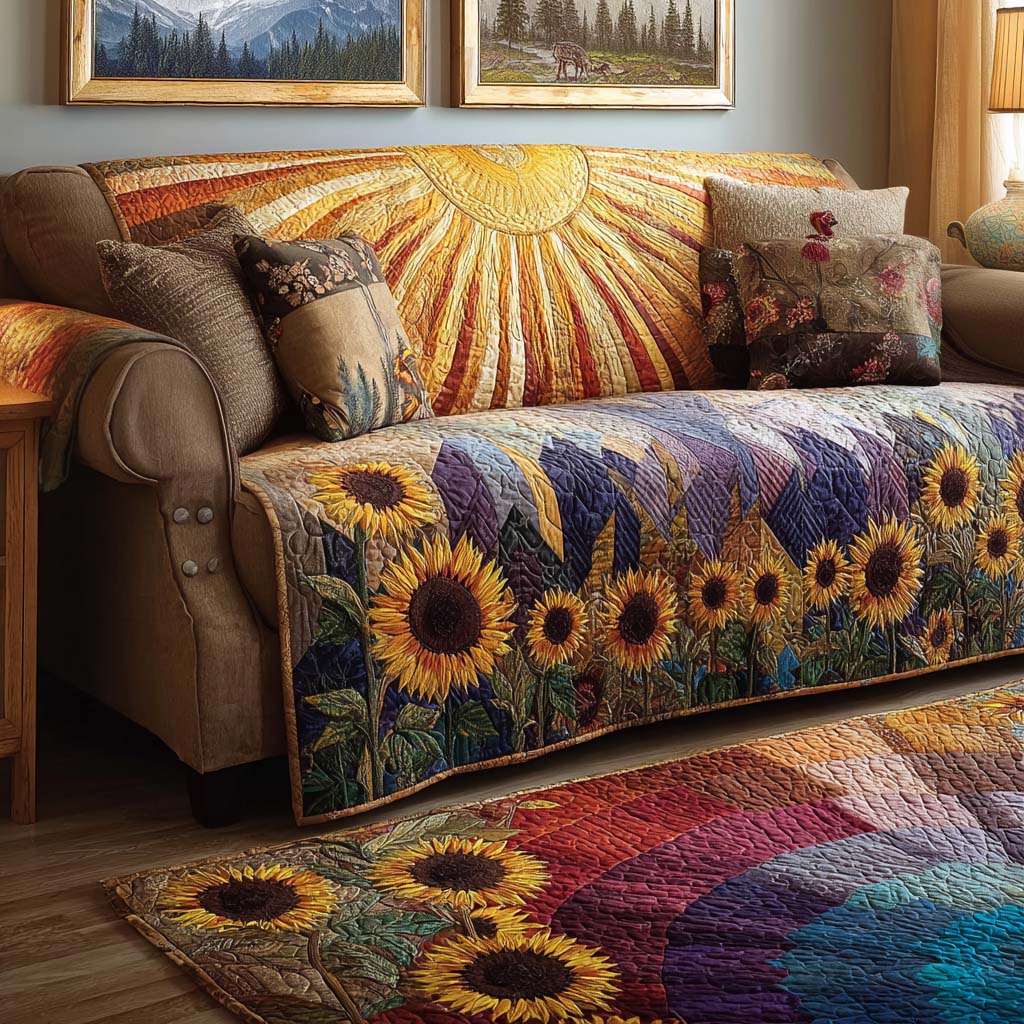 Quilted Sofa Cover Sun – Non-Slip