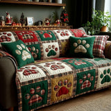 Quilted Sofa Cover with Paw Prints NCU0VT358