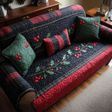 Quilted sofa cover with Christmas pattern NCU0VT283