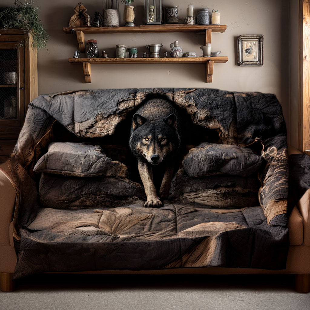 Quilted Sofa Cover Wolf