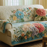 Quilted ivory sofa cover NCU0XD2438