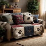 Quilted sofa cover with paw print NCU0NT11192