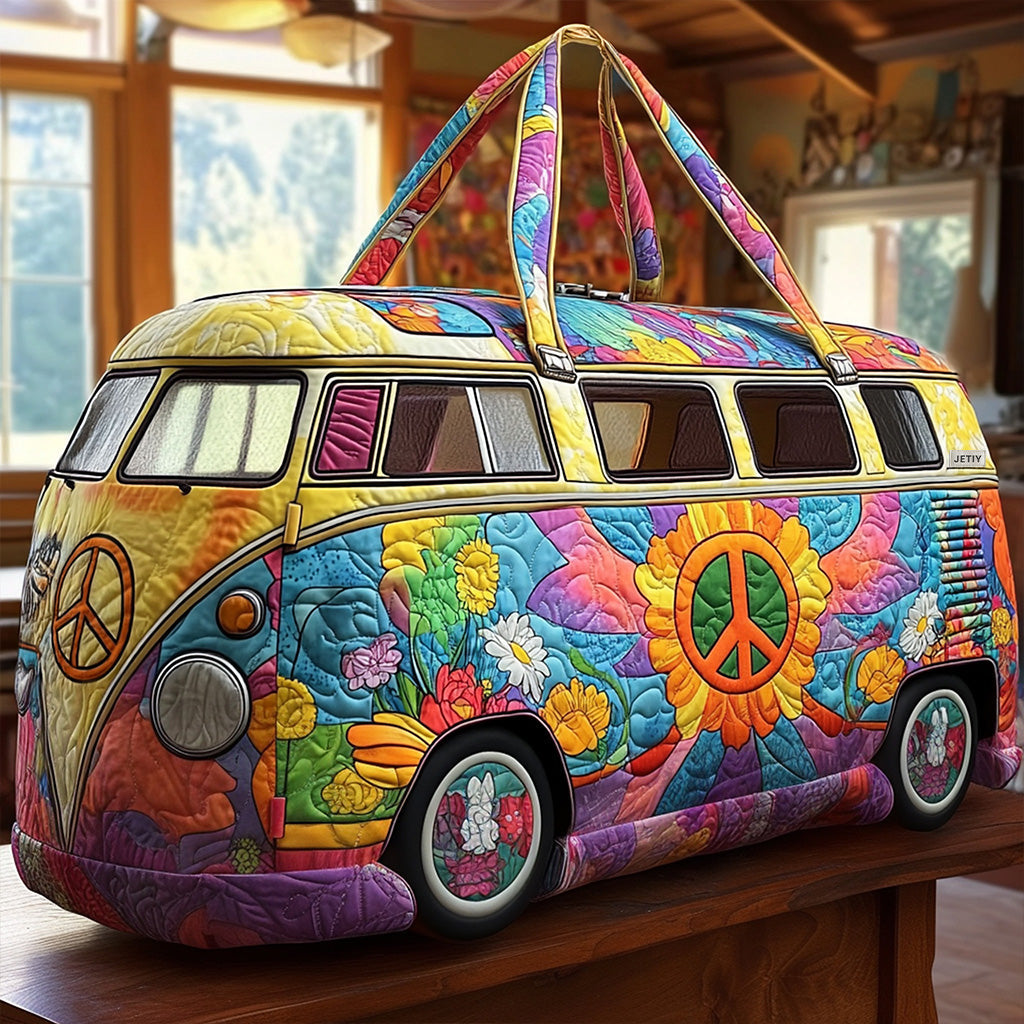 Quilted Travel Bag with Hippie Van NCU0VT250