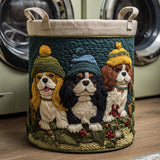 Quilted laundry basket with Cavalier King Charles NCU0HNH459