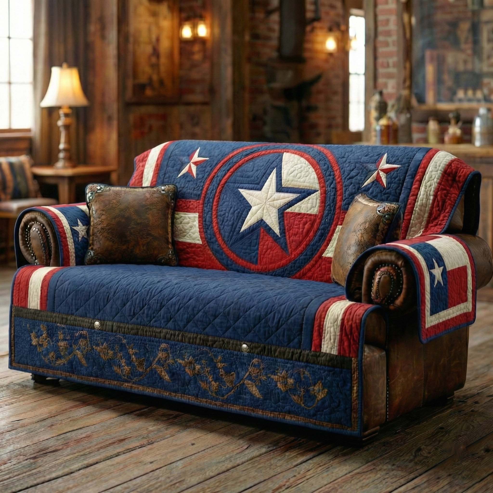 Quilted Sofa Cover American Country Style