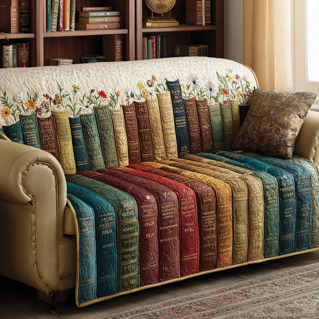 Quilted sofa cover with decorative pattern NCU0VT348