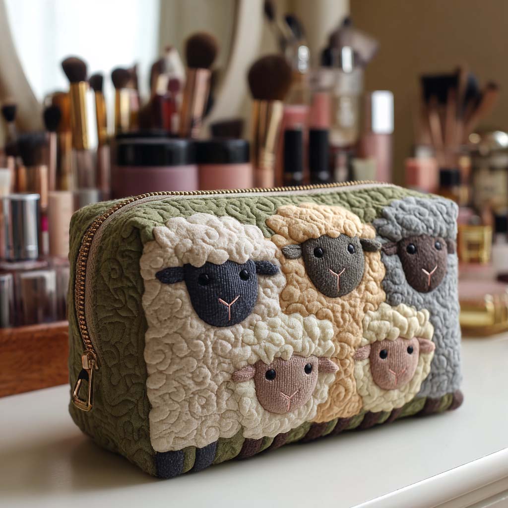 Quilted beauty case with sheep NCU0VT287