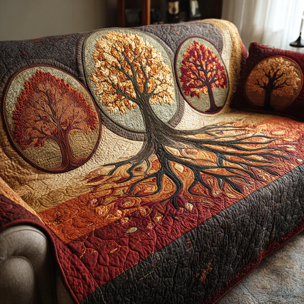 Quilted Sofa Cover with Tree of Life NCU0VT370
