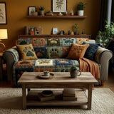 Quilted sofa cover with paw and heart NCU0NT11193