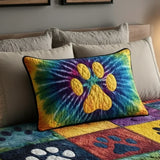 Quilted cushion cover with love paws