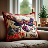 Quilted cushion cover with magical dragonfly NCU0DK10732