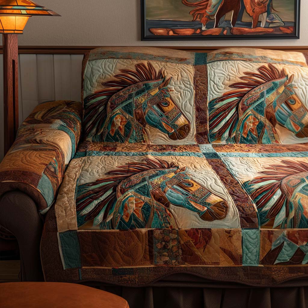 Quilted sofa cover with decorative pattern NCU0VT284