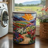 Quilted laundry basket with floral pattern NCU0DV741