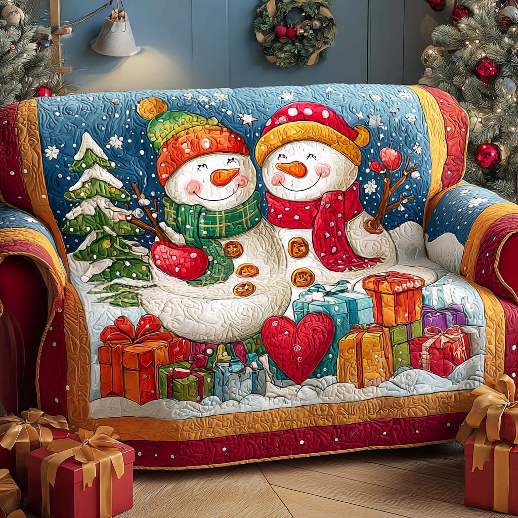Quilted Sofa Cover Winter Story Among Lovers