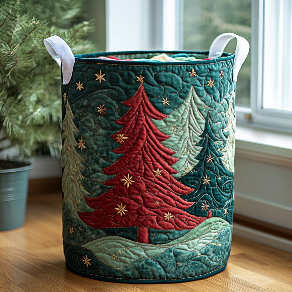 Quilted Laundry Basket — Christmas