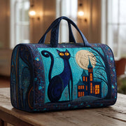 Quilted travel bag with night cats NCU0XD397