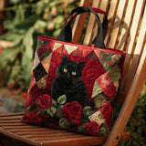 Midnight Rose Whiskers Tote Bag