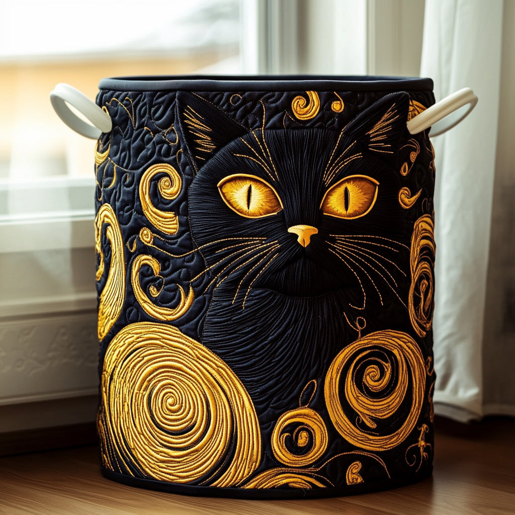 Quilted Cat-Shaped Laundry Basket NCU0QN014